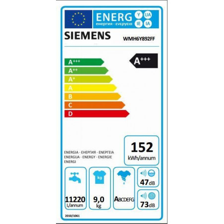 Lave Linge SIEMENS WMH6Y892FF