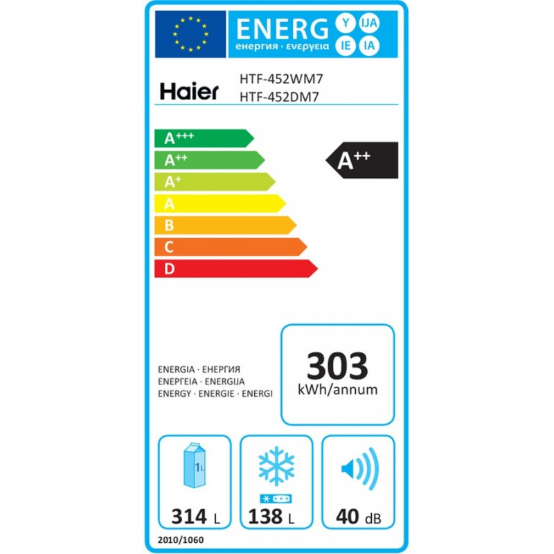 Réfrigérateur congélateur HAIER HTF-452WM7
