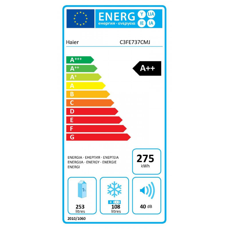 Réfrigérateur congélateur HAIER C3FE737CMJ