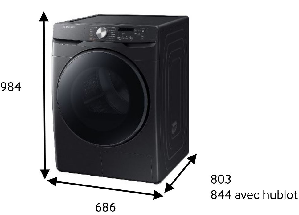 Sèche linge Condensation SAMSUNG DV16T8520BV/EF + WF18T8000GV Pas Cher 