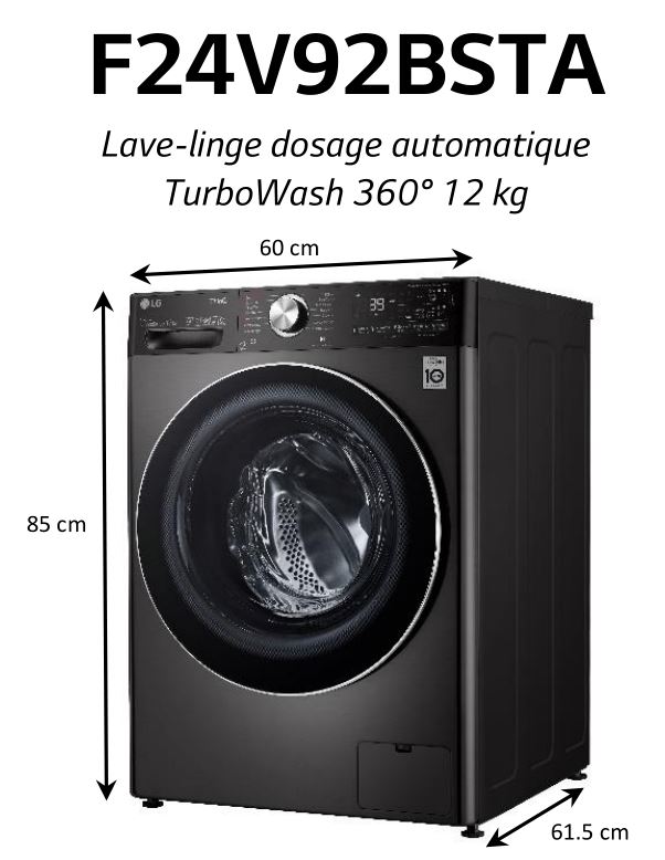 Test Lave-linge LG F24V92BSTA : un gros lave-linge peu gourmand - Les  Numériques