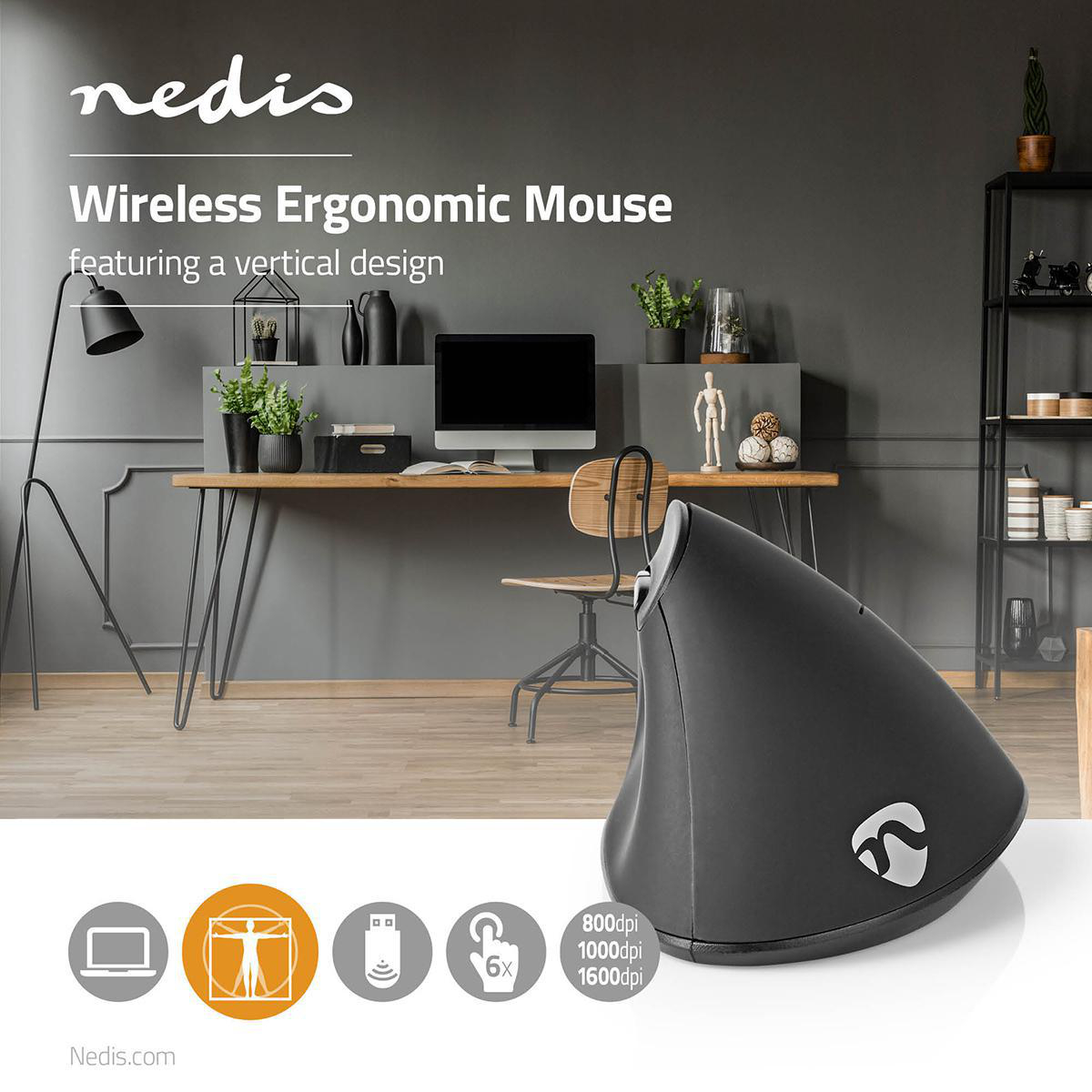 NEDIS ERGOMSWS100BK